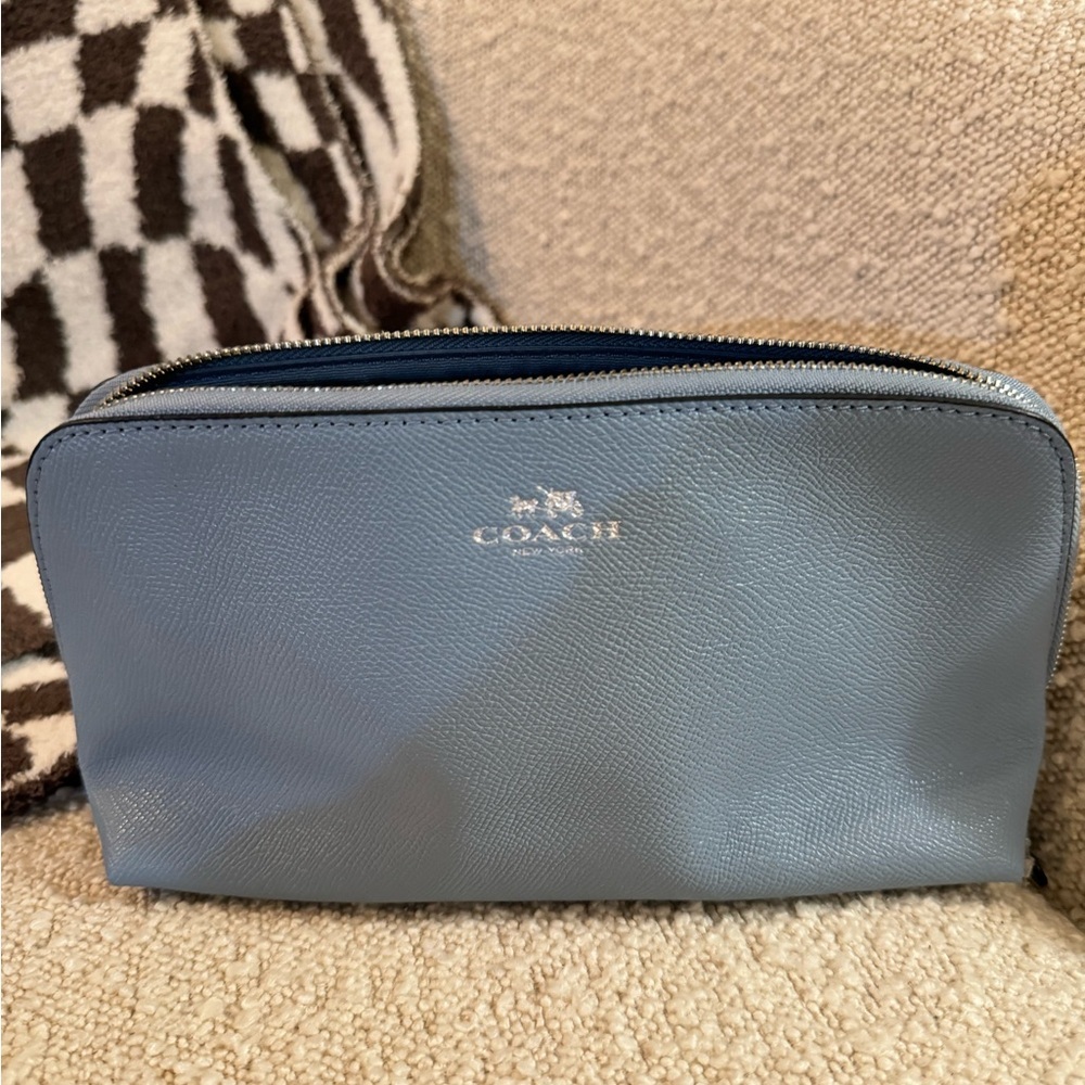 NWT Coach Cosmetic Case light blue